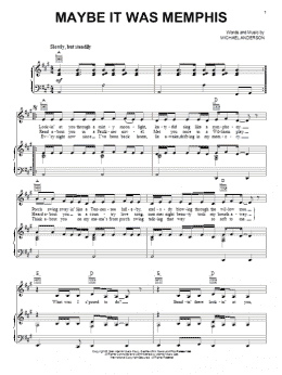 page one of Maybe It Was Memphis (Piano, Vocal & Guitar Chords (Right-Hand Melody))