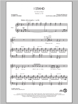 page one of I Stand (SAB Choir)