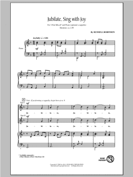 page one of Jubilate, Sing With Joy (3-Part Mixed Choir)