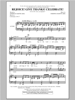 page one of Rejoice! Give Thanks! Celebrate! (SATB Choir)