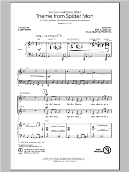 page one of Theme From Spider-Man (arr. Kirby Shaw) (2-Part Choir)