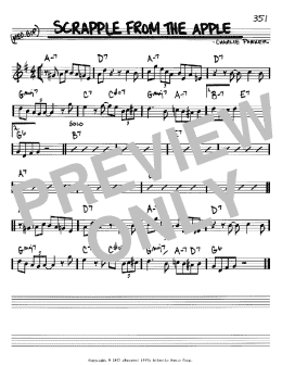 page one of Scrapple From The Apple (Real Book – Melody & Chords – Bb Instruments)