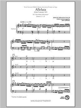 page one of Alleluia From Cantata 142 (3-Part Treble Choir)