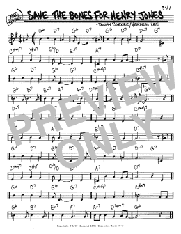 page one of Save The Bones For Henry Jones (Real Book – Melody & Chords – C Instruments)