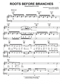 page one of Roots Before Branches (Piano, Vocal & Guitar Chords (Right-Hand Melody))