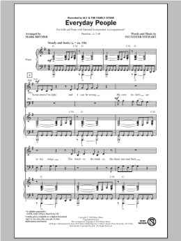 page one of Everyday People (SAB Choir)