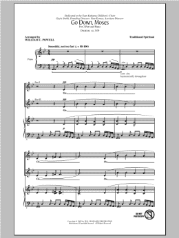 page one of Go Down, Moses (2-Part Choir)