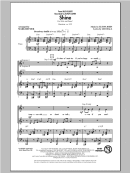page one of Shine (from Billy Elliot) (arr. Mark Brymer) (SSA Choir)