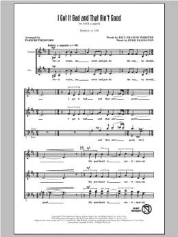 page one of I Got It Bad And That Ain't Good (SATB Choir)