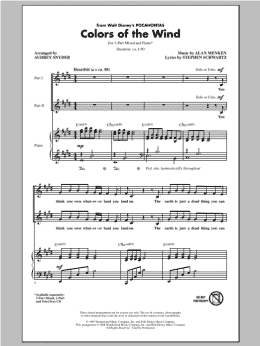 page one of Colors Of The Wind (from Pocahontas) (arr. Audrey Snyder) (3-Part Mixed Choir)