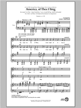 page one of America, Of Thee I Sing (2-Part Choir)