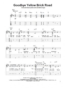 page one of Goodbye Yellow Brick Road (Solo Guitar)