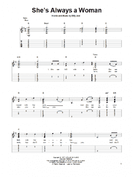 page one of She's Always A Woman (Solo Guitar)