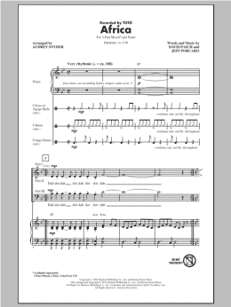 page one of Africa (arr. Audrey Snyder) (3-Part Mixed Choir)
