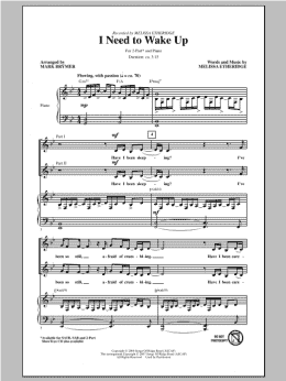 page one of I Need To Wake Up (2-Part Choir)