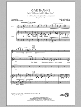 page one of Give Thanks (with O Come Let Us Adore Him) (arr. Phillip Keveren) (SATB Choir)