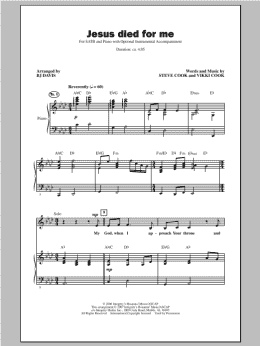 page one of Jesus Died For Me (SATB Choir)