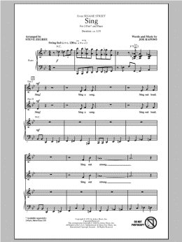 page one of Sing (from Sesame Street) (arr. Steve Zegree) (2-Part Choir)