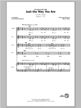 page one of Just The Way You Are (SATB Choir)