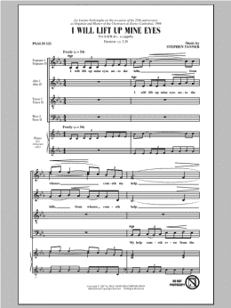 page one of I Will Lift Up Mine Eyes (SATB Choir)