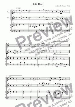 page one of Duet for flutes