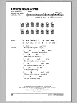 page one of A Whiter Shade Of Pale (Guitar Chords/Lyrics)