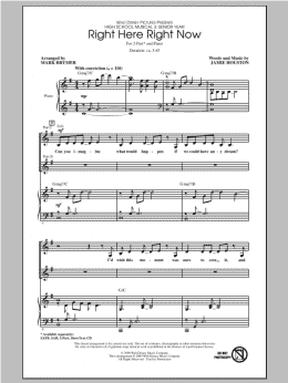 page one of Right Here Right Now (from High School Musical 3) (2-Part Choir)