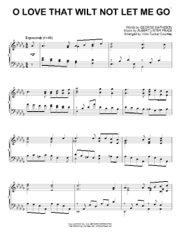 page one of O Love That Wilt Not Let Me Go (Piano Solo)