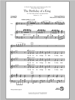 page one of The Birthday Of A King (3-Part Treble Choir)