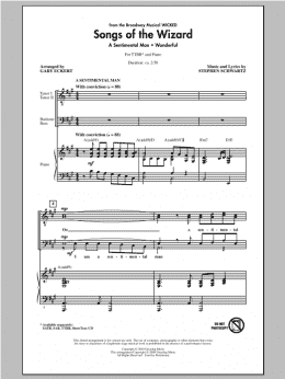 page one of Songs of the Wizard (from Wicked) (TTBB Choir)