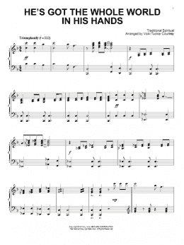 page one of He's Got The Whole World In His Hands (Piano Solo)