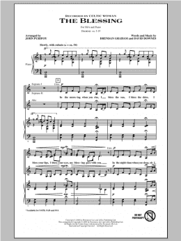 page one of The Blessing (arr. John Purifoy) (SSA Choir)