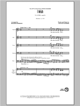 page one of I Wish (SATB Choir)