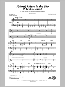page one of (Ghost) Riders In The Sky (A Cowboy Legend) (SATB Choir)