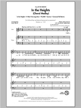 page one of In The Heights (Choral Medley) (arr. Mac Huff) (SAB Choir)