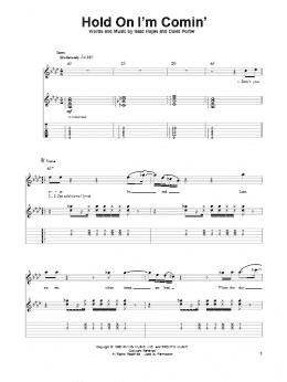 page one of Hold On I'm Comin' (Guitar Tab (Single Guitar))