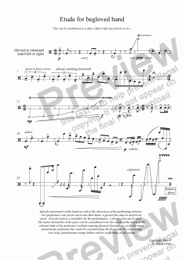 page one of Etude for begloved hand