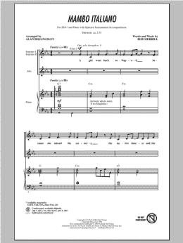 page one of Mambo Italiano (arr. Alan Billingsley) (SSA Choir)
