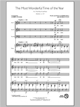 page one of The Most Wonderful Time Of The Year (3-Part Mixed Choir)