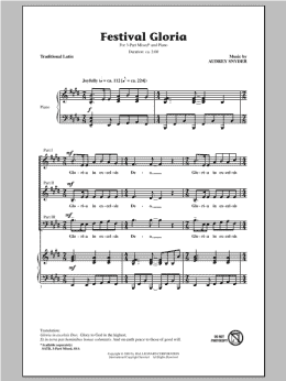 page one of Festival Gloria (3-Part Mixed Choir)