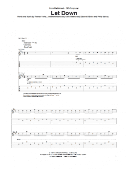 page one of Let Down (Guitar Tab)