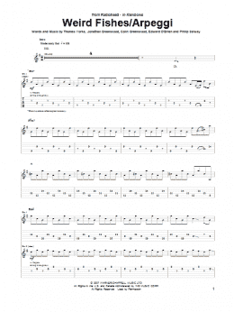 page one of Weird Fishes/Arpeggi (Guitar Tab)