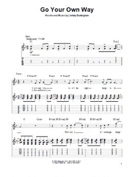 page one of Go Your Own Way (Guitar Tab (Single Guitar))