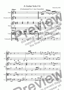 page one of A Guitar Solo # 6 [Orchestrated For A Jazz Ensemble]