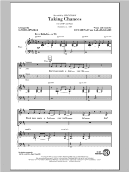page one of Taking Chances (SATB Choir)