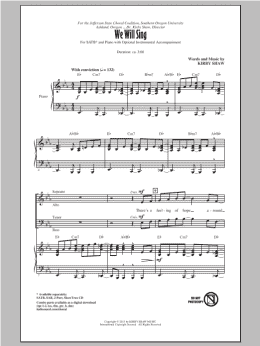 page one of We Will Sing (SATB Choir)