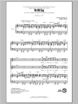 page one of We Will Sing (2-Part Choir)