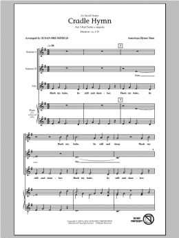 page one of Cradle Hymn (arr. Susan Brumfield) (3-Part Treble Choir)
