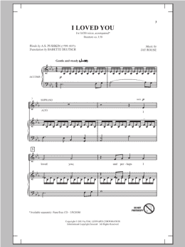 page one of I Loved You (SATB Choir)