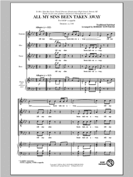 page one of All My Sins Been Taken Away (SATB Choir)